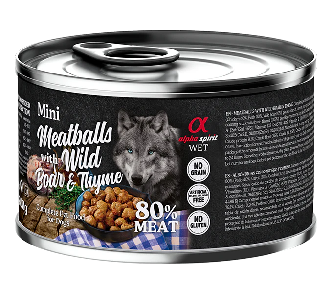 ALBÓNDIGAS DE JABALÍ Y TOMILLO PARA PERROS - 200 G